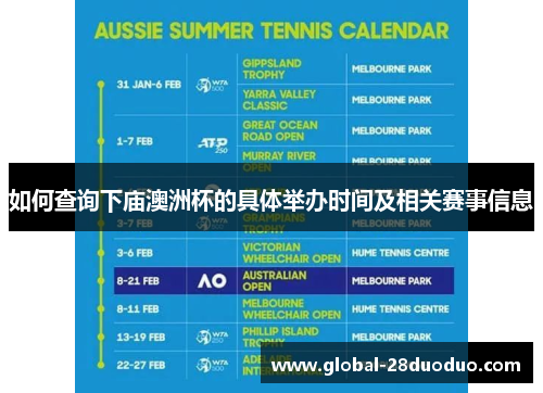 如何查询下庙澳洲杯的具体举办时间及相关赛事信息